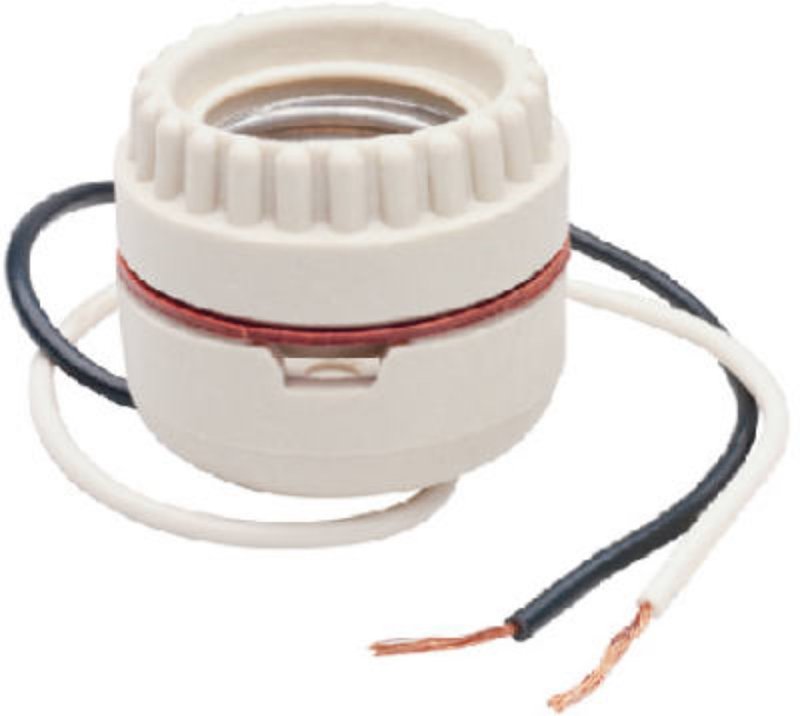 Pass & Seymour 8101CC10 Lamp Holder, 1-3/4 in Dia Dimensions, 250 V, 660 W, Porcelain Housing Material, White