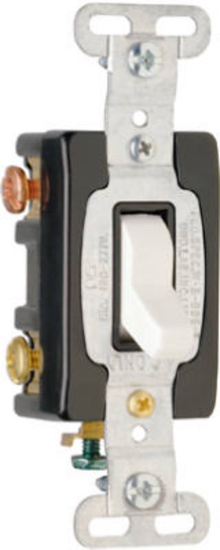 Pass & Seymour CS15AC3WCC8 Series Switch, Blue/White, 15 A, 120/277 VAC, Side Wire Terminal