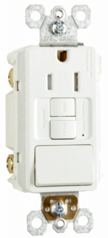 Legrand radiant Series 1597SWTTRWCCD4 GFCI Outlet, 125 V, 15 A, NEMA: NEMA 5-15R, Back and Side Wiring, White
