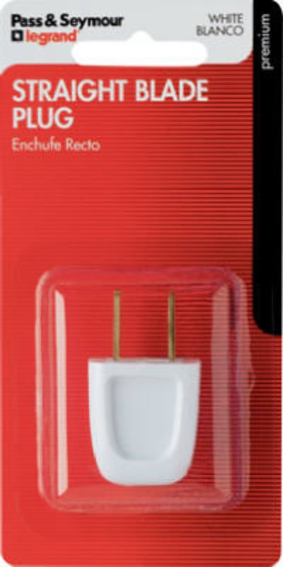 Legrand 2601WBPCC10 Electrical Plug, 6 A, 125 V, White