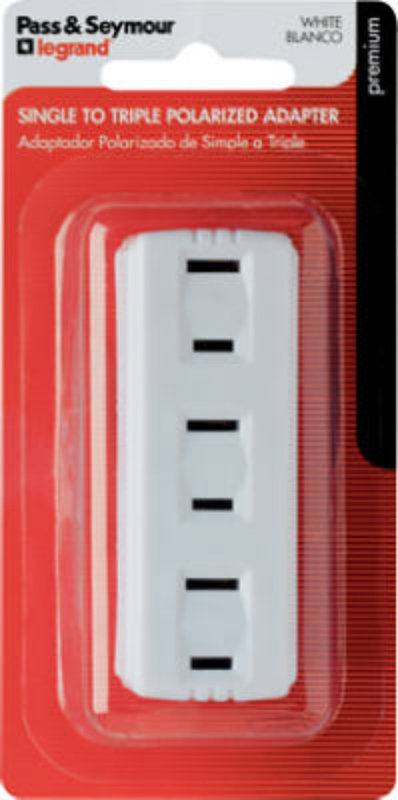 Legrand 63WBPCC5 Plug In Adapter, 2-Pole, 15 A, 125 V, White