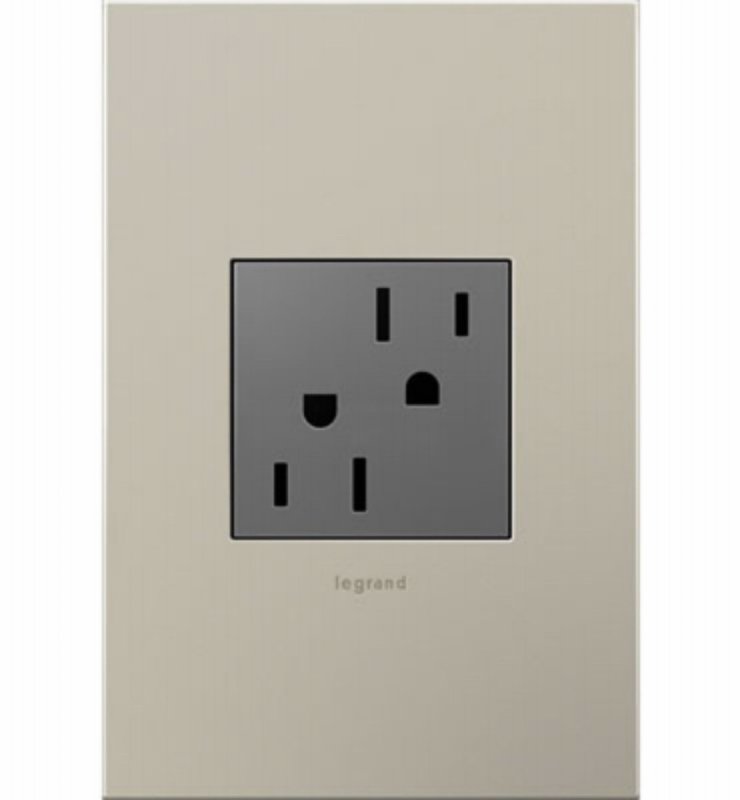 Pass & Seymour adorne Series ARTR152M4 2-Module Outlet, Brass/Polycarbonate/Steel, Magnesium, 2-Pole, Wall Mounting