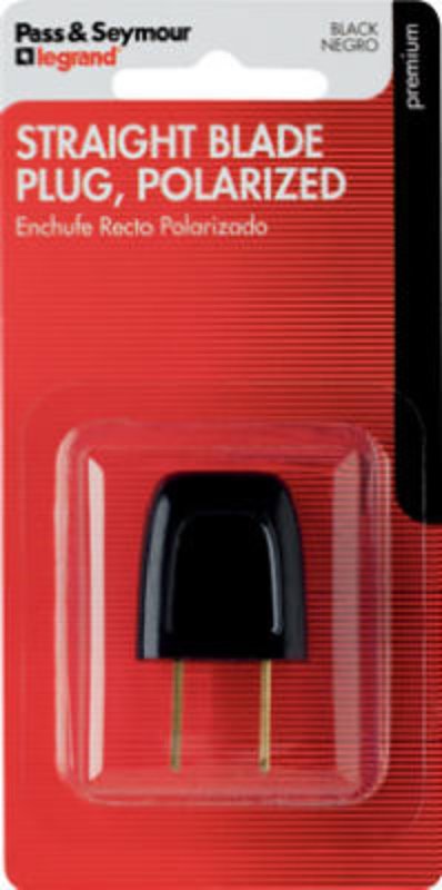 Legrand 26016BKBPCC10 Electrical Plug, 2 -Pole, 10 A, 125 V, NEMA: NEMA 1-15P, Black