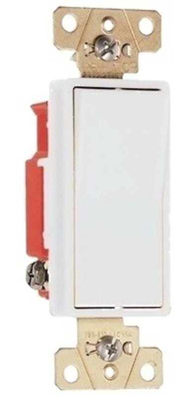 Legrand 2621WCC8 Decorator Switch, 20 A, 120/277 VAC, Back Wire, Side Wire Terminal, Polycarbonate