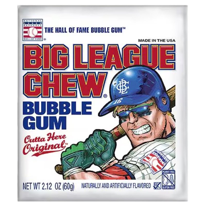 Big League Chew 533247 Original Bubble Gum, 2.12 oz Pouch