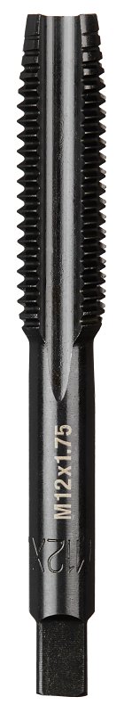 Milwaukee 49-57-5158 Straight Flute Plug Tap, M12x1.75 Thread, Coarse Thread, 38.1 mm L Thread, 4-Flute, HCS