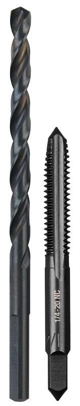 Milwaukee 49-57-5534 Drill and Tap Bit, HCS, Black Oxide, Specifications: 1/4-20 NC Straight Flute Plug Tap, #7 Drill