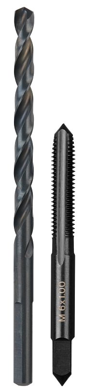 Milwaukee 49-57-5536 Drill and Tap Bit, HCS, Black Oxide, Specifications: M6x1 Straight Flute Plug Tap, #9 Drill
