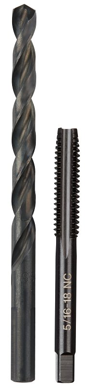 Milwaukee 49-57-5542 Drill and Tap Bit, HCS, Black Oxide, Specifications: 5/16-18 NC Straight Flute Plug Tap, F Drill