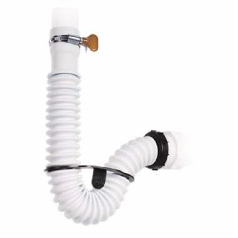 Simple Drain 3EA-1V2-TC0 P-Trap Kit, 1-1/4 to 1-1/2 in, Threaded, Poly/Rubber, White, 10 psi Pressure