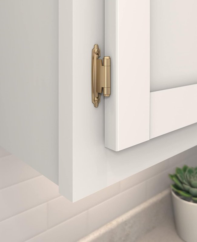 Amerock BPR3429CZ Cabinet Hinge, 110 deg Hinge Opening, Self-Closing Close, Champagne Bronze