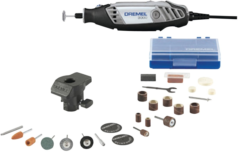 DREMEL 3000-1/24 Rotary Tool Kit, 1.2 A, 1/32 to 1/8 in Chuck, Keyed Chuck, 5000 to 35,000 rpm Speed