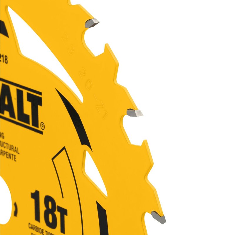 DEWALT DWA161218 Circular Saw Blade, 6-1/2 in Dia, 5/8 in Arbor, 18-Teeth