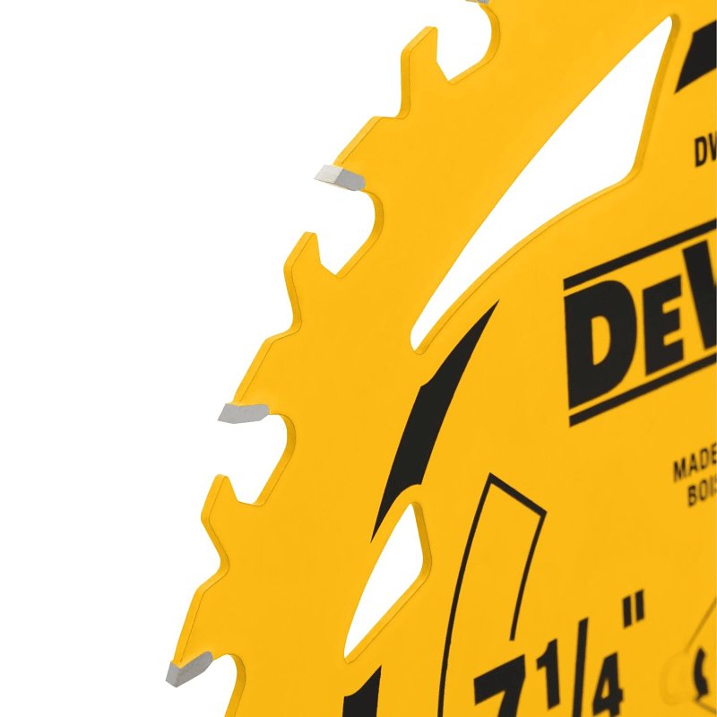 DEWALT DWA171424DB10 Circular Saw Blade, 7-1/4 in Dia, 5/8 in Arbor, 24-Teeth, Tungsten Carbide Cutting Edge, 10/PK