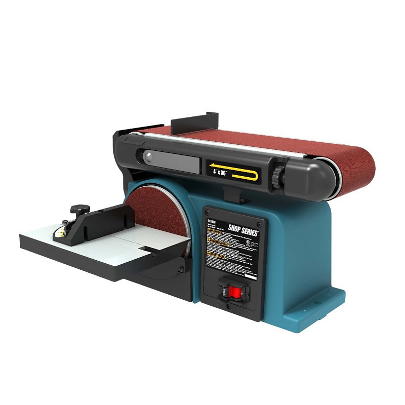 ShopSeries SS7866 Belt and Disc Sander, 4.3 A, 4 x 36 in Belt, 6 in Dia Disc