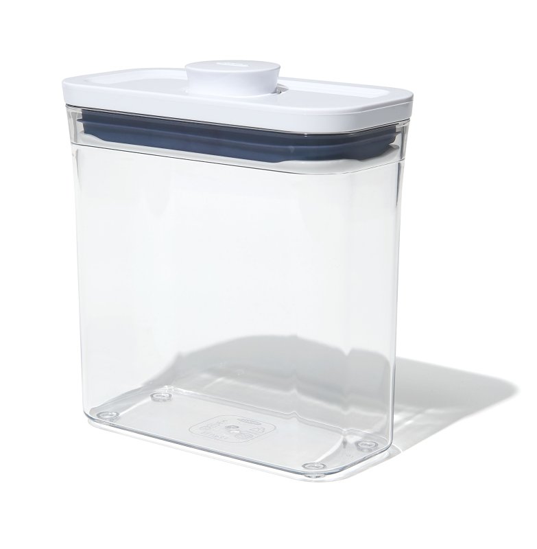 Good Grips 11234900 Short Slim Container, 1.2 qt, Plastic, Clear, 6.3 in L, 3.1 in W, 6.7 in H
