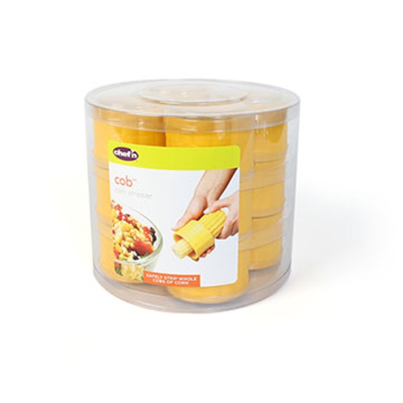 Chef'n Cob Series 102-845-017 Corn Stripper, 2-3/4 in L, 2-3/4 in W, 1 in H, Plastic/Stainless Steel, Yellow
