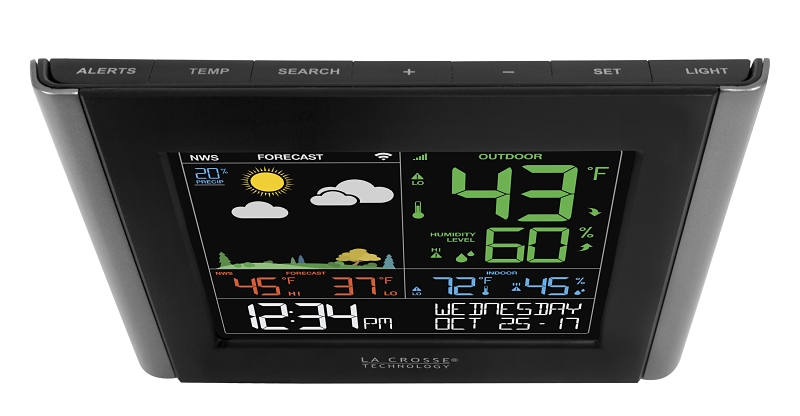 La Crosse V10-TH Weather Station, 7.8 in L x 1.25 in W x 6.45 in H Display, Battery, 10 to 99 % Humidity Range