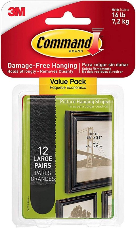 PIC HANGING STRIP BLACK L 15LB