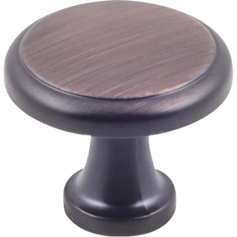 Hardware Resources K997BORB-4 Cabinet Knob, Traditional, 1-3/16 in Dia, Zinc, Brushed Oil-Rubbed Bronze, 4/PK