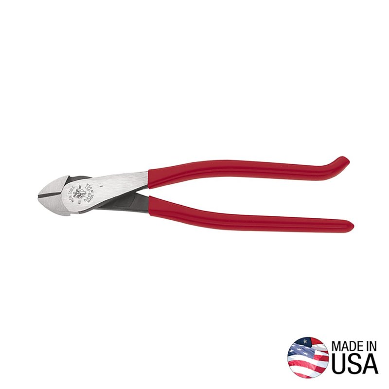 KLEIN TOOLS D248-9ST Diagonal Cutting Plier, 8 in OAL, 1 in Jaw Opening, Red Handle, Pistol-Grip Handle, 1.188 in W Jaw