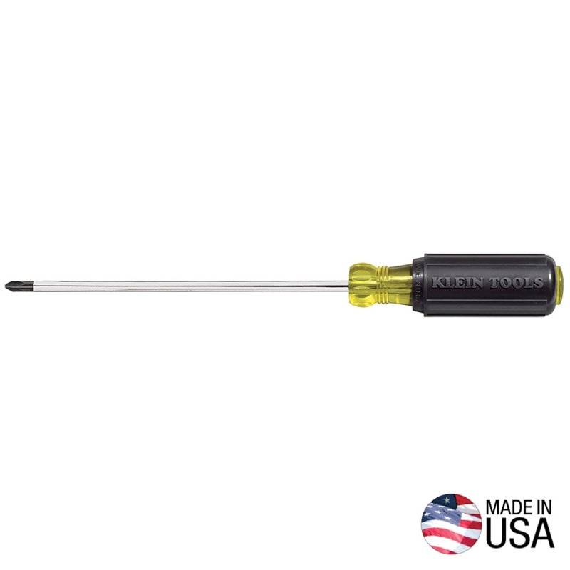 KLEIN TOOLS 603-7 Screwdriver, #2 Drive, Phillips Drive, 11-5/16 in OAL, 7 in L Shank, Rubber Handle