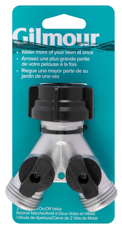Gilmour 800154-1001 Y-Connector, Zinc, Chrome, For: Garden Hose