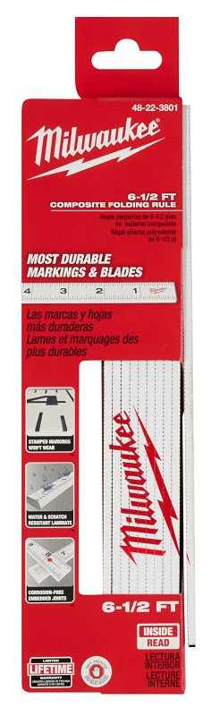 Milwaukee 48-22-3801 Folding Rule, SAE Graduation, White