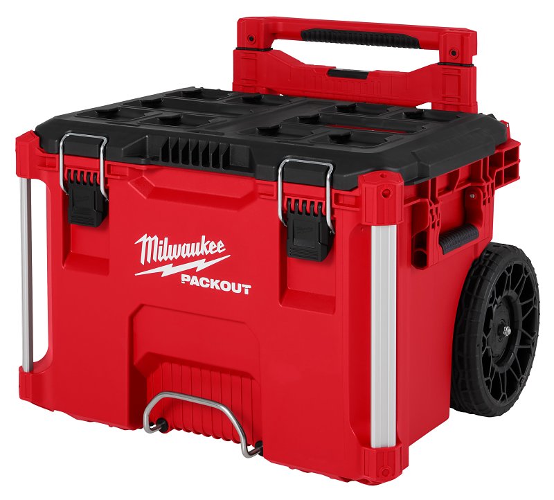 Milwaukee PACKOUT Series 48-22-8427 Rolling Tool Box, 3450 cu-in, Polypropylene, Red