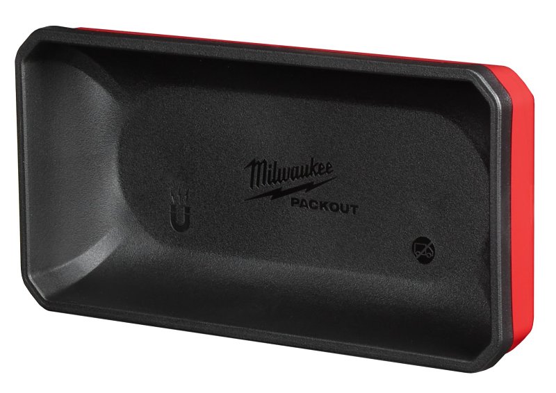 Milwaukee PACKOUT 48-22-8071 Large Magnetic Bin, 4 in L, 8 in W, 2 in H, 1-Compartment, Plastic, Red