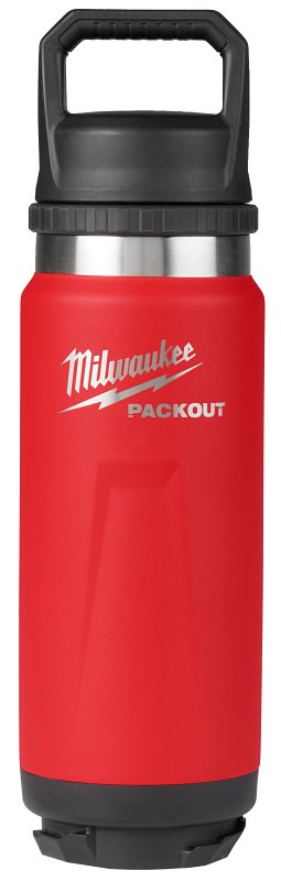 Milwaukee Packout 48-22-8396R Insulated Water Bottle, 24 oz, Metal, Red