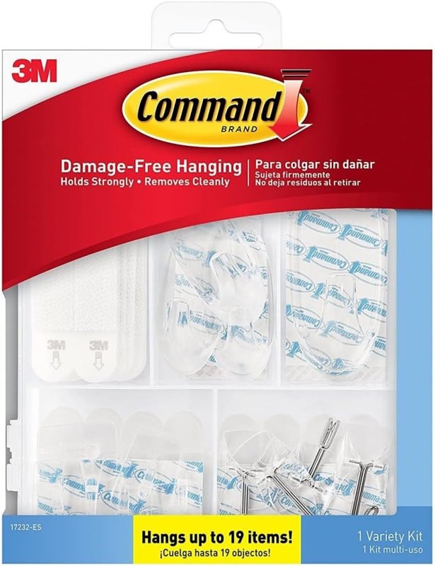 Command 17232-ES Hanging Hook Kit, Plastic, Clear