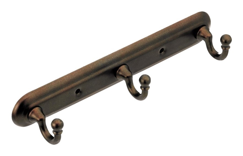 Moen Yorkshire Series 7603OWB Robe Hook, 3 lb, 3-Hook, Zinc, Old World Bronze, Screw Mounting