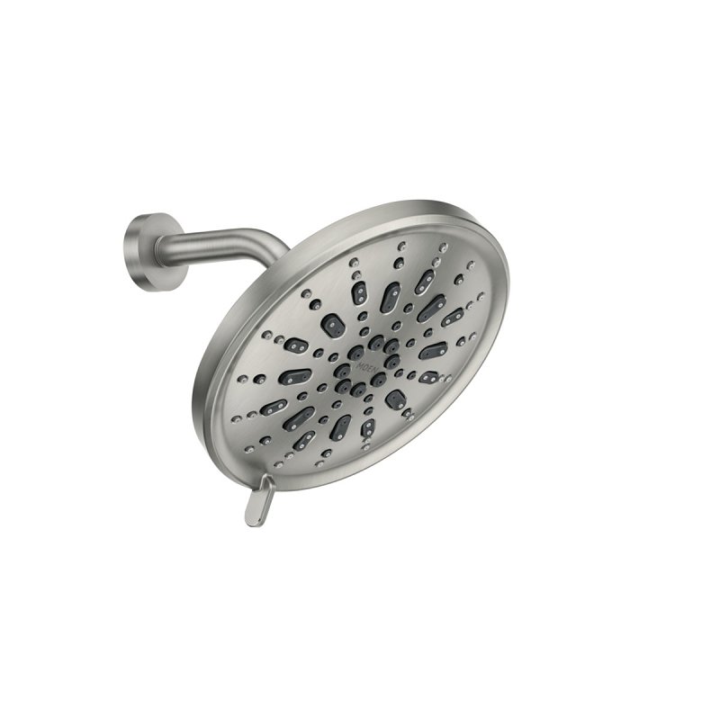 Moen Enthrall Series 21532EPSRN Shower Head, Round, 1.75 gpm, 1/2 in Connection, IPS, 5-Spray Function, Plastic