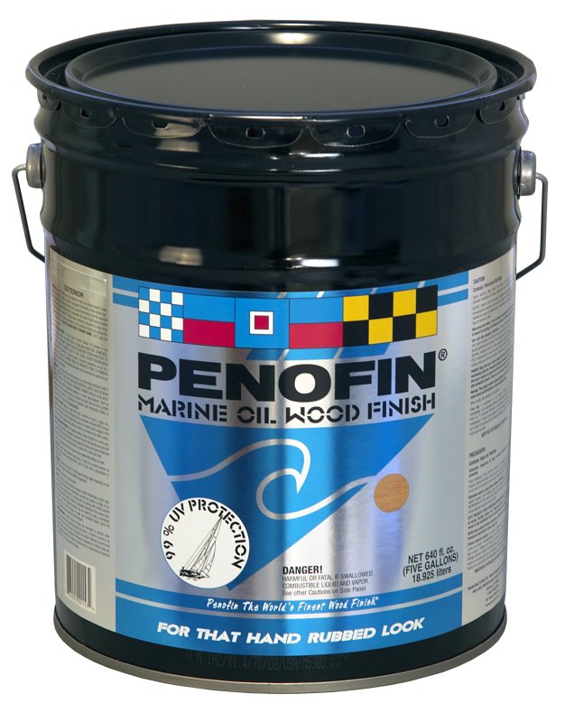 Penofin F3EMA5G Marine Oil Wood Finish, Transparent Natural, Liquid, 5 gal