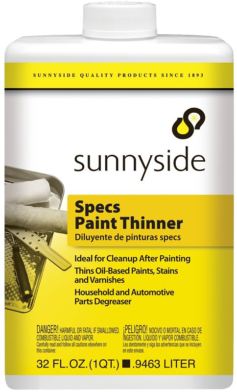 Sunnyside 70432 Paint Thinner, Liquid, Petroleum, Clear, 1 qt, Can