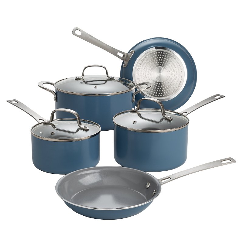 COOKWARE SET CERAMIC DUSTY BLU