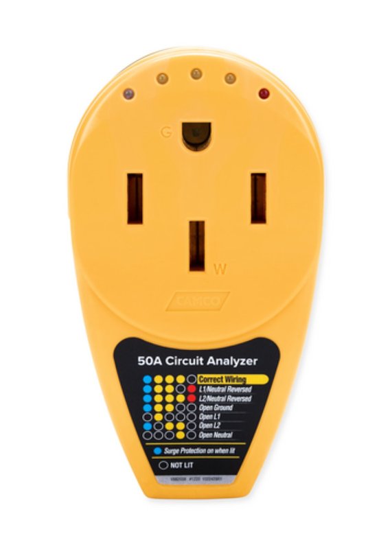 PowerGrip 55309 Circuit Analyzer with Integrated Surge Protection and Fault Indication, 50 A