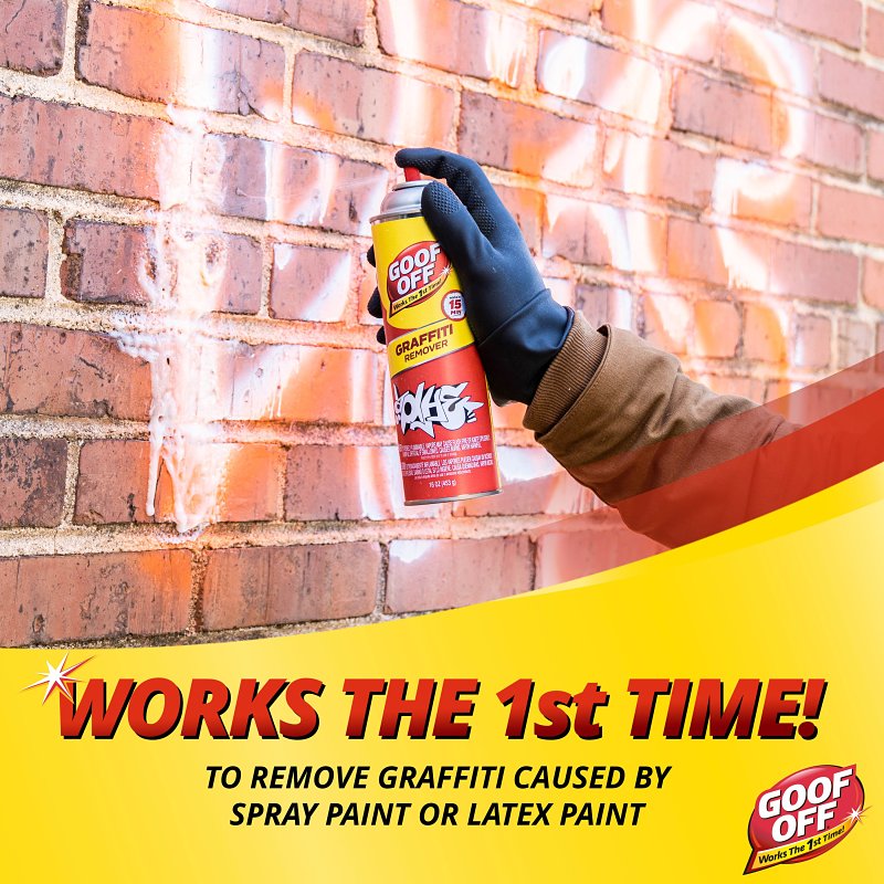 Goof Off FG673 Graffiti Remover, Opaque Viscous Liquid, 16 oz Aerosol Can