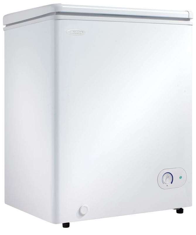 Danby DCF038A2WDB-3 Chest Freezer, 24.94 in W Exterior, 22-3/16 in D Exterior, 33-1/16 in H Exterior, 3.8 cu-ft, White