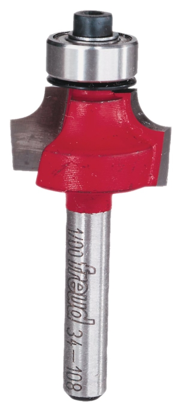Freud 34-108 Series Router Bit, 1/2 in Dia, 7/8 in Dia Cutter, 2-3/16 in OAL, 1/4 in Dia Shank, 2-Cutter, Carbide