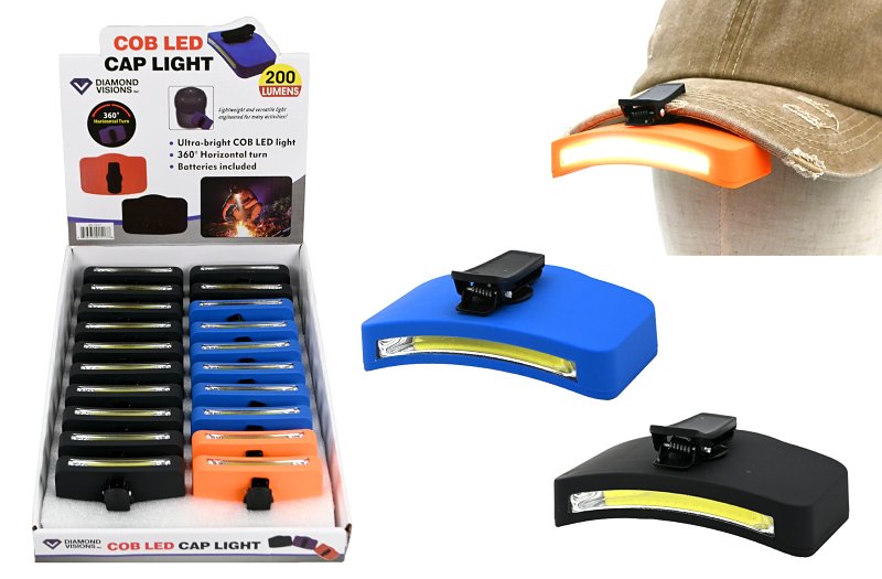 Diamond Visions 08-1517 Clip-On Light, AAA Battery, LED Lamp, 200 Lumens, Black/Blue/Green/Orange/Red