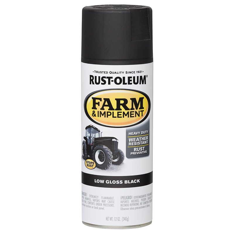 Rust-Oleum 280130 Farm Equipment Spray , Gloss, Low Gloss Black, 12 oz, Can