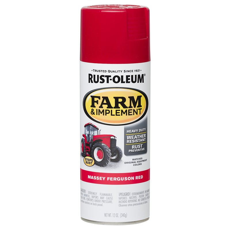 Rust-Oleum 280134 Farm Equipment Spray , Gloss, Massey Ferguson Red, 12 oz, Can