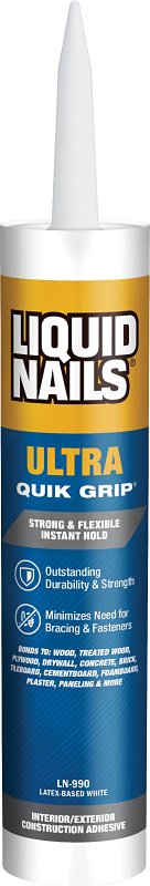 Liquid Nails LN-990 Construction Adhesive, White, 10 oz Cartridge