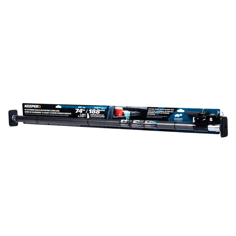 Keeper 05062 Heavy-Duty Ratcheting Cargo Bar, 44 to 74 in Telescoping