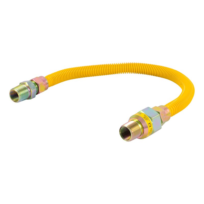 Eastman 20YE50V018B Gas Connector, 1/2 in, MIP, Stainless Steel, Epoxy-Coated, 18 in L, 1/2 in OD