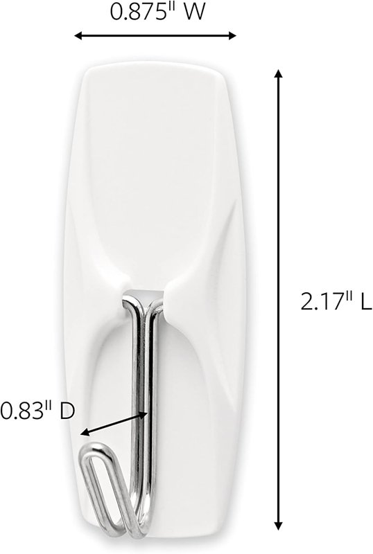 WIRE TOGGLE HOOK WHITE MEDIUM