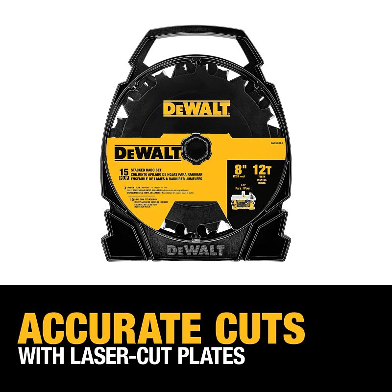 DEWALT DW812DADO Stacked Dado Set, 15-Piece