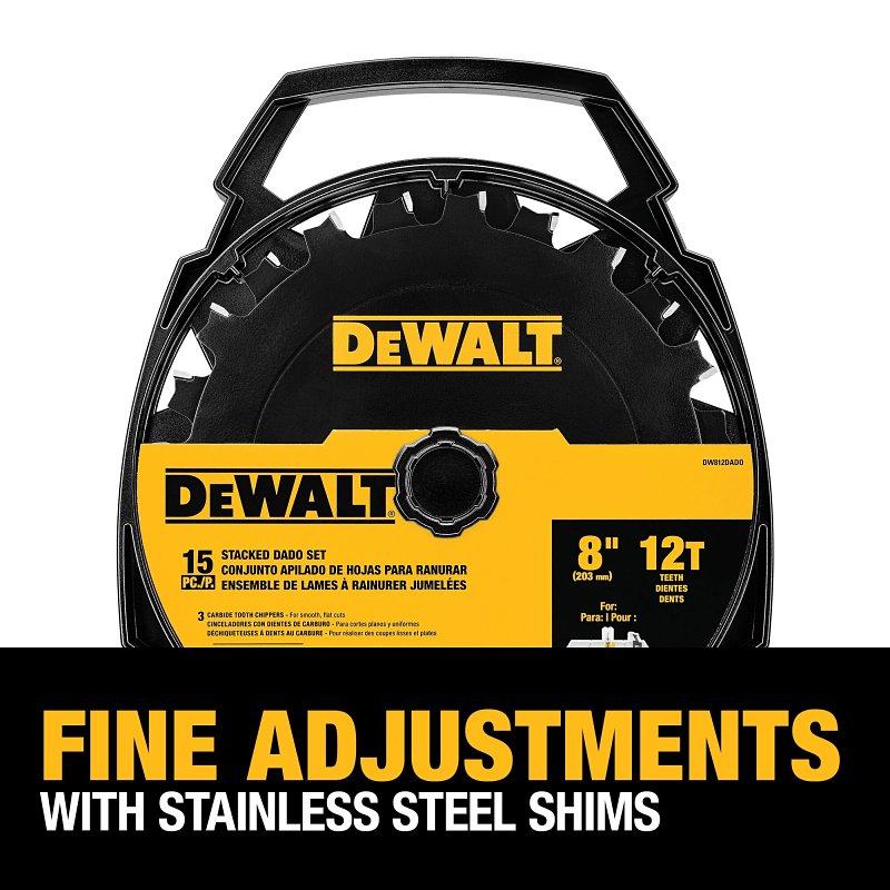 DEWALT DW812DADO Stacked Dado Set, 15-Piece